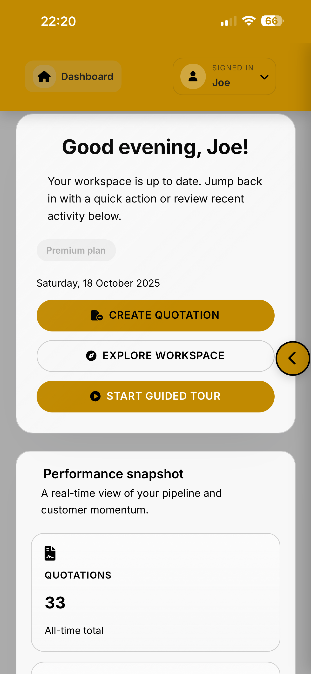 HiveSuite 2.0 dashboard with customisable sidebar