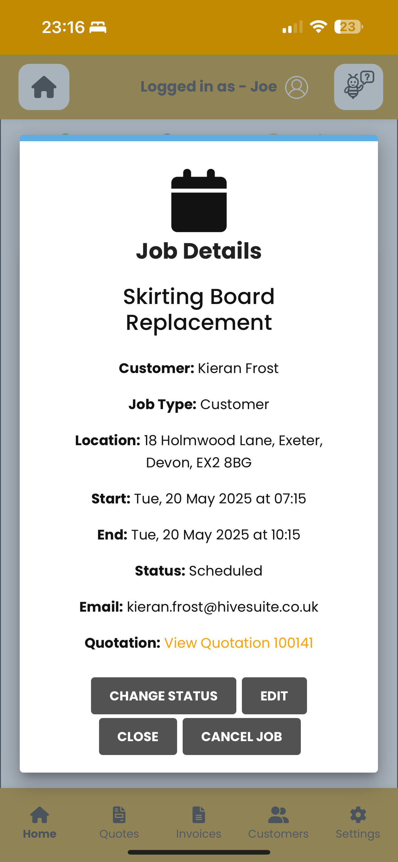 Job Details View